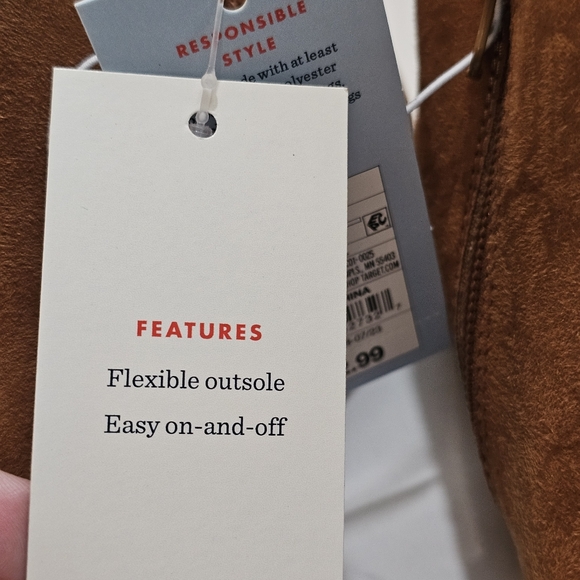 Girls' Opal Zipper Booties Cognac - Cat & Jack - SIZE 2 Brown Boots Easy On - Picture 8 of 10